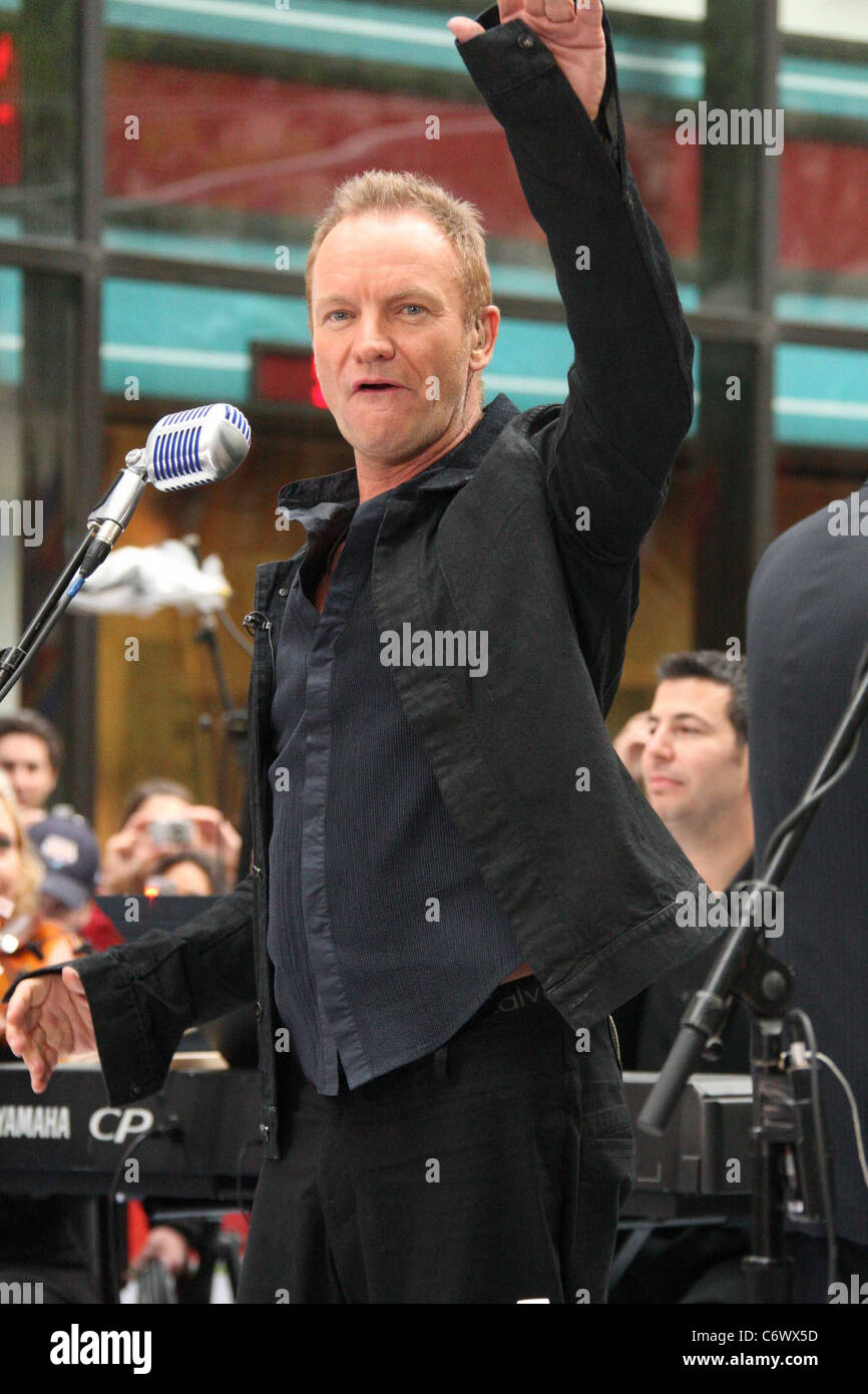 Sting aka Gordon Sumner performing at the opening NBC Today show Toyota ...