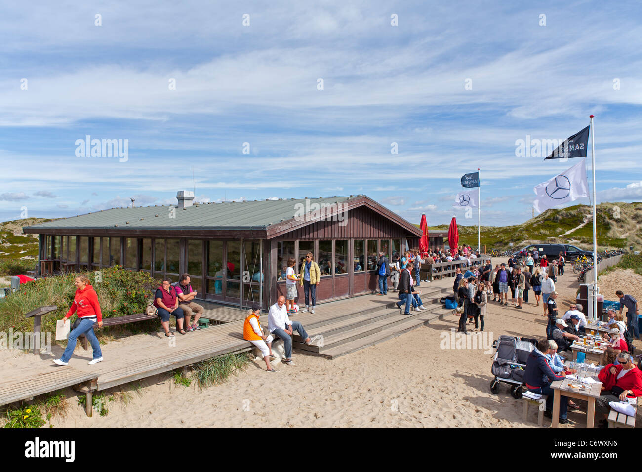 Beach Restaurant Sansibar near Rantum, Sylt Island, Schleswig-Holstein, Germany Stock Photo