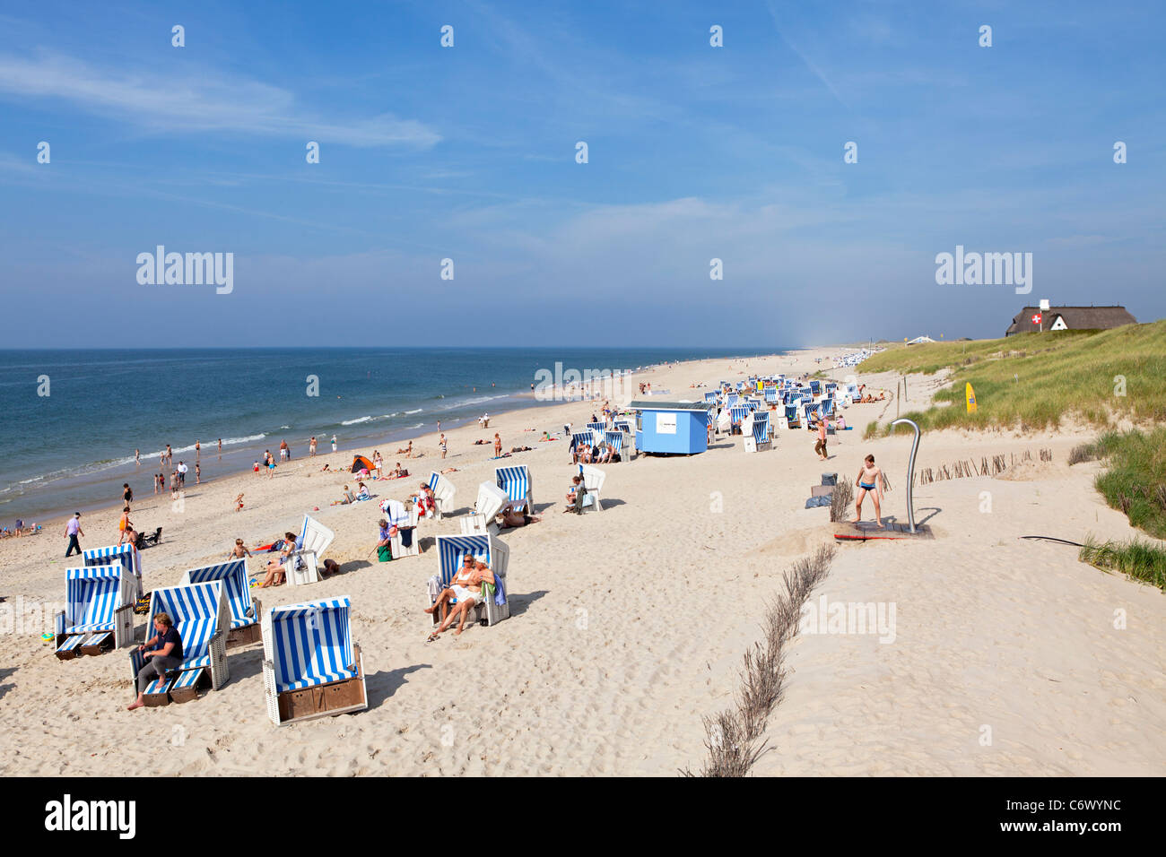 sand beach, Kampen, Sylt Island, Schleswig-Holstein, Germany Stock Photo
