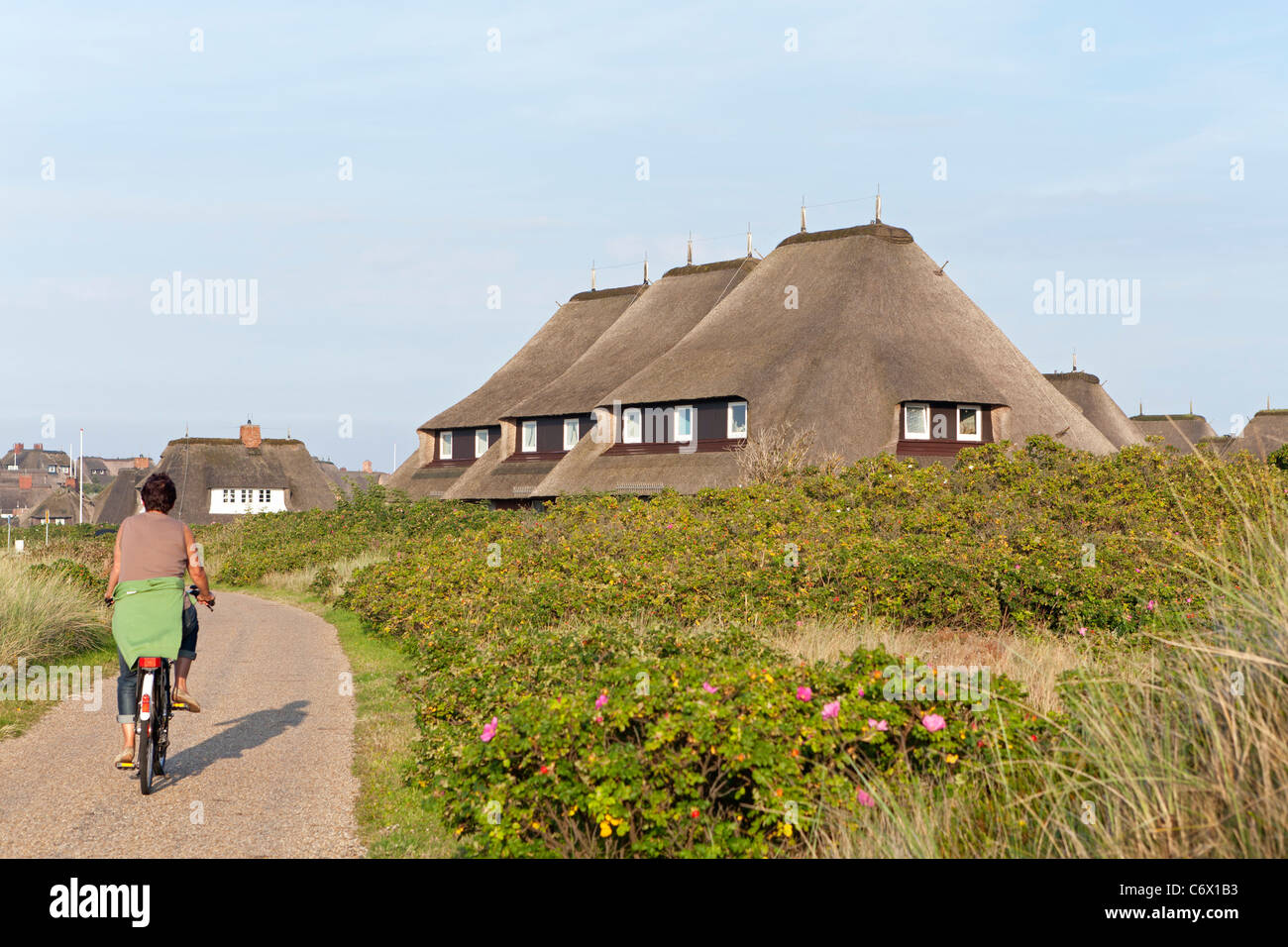 thatched houses in List, Sylt Island, Schleswig-Holstein, Germany Stock Photo