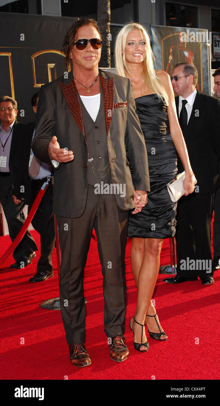 Mickey Rourke and Anastassija Makarenko The 'Iron Man 2' world premiere  held at El Capitan Theatre Hollywood, California Stock Photo - Alamy