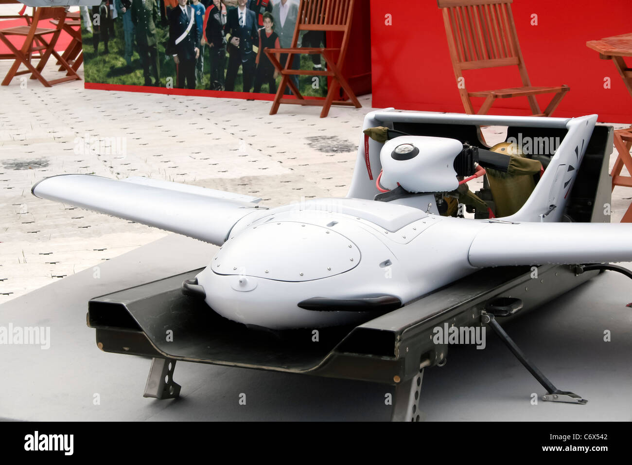 Alenia Aeronautica DRS RQ-15 Neptune UAV at the Farnborough International Airshow Stock Photo