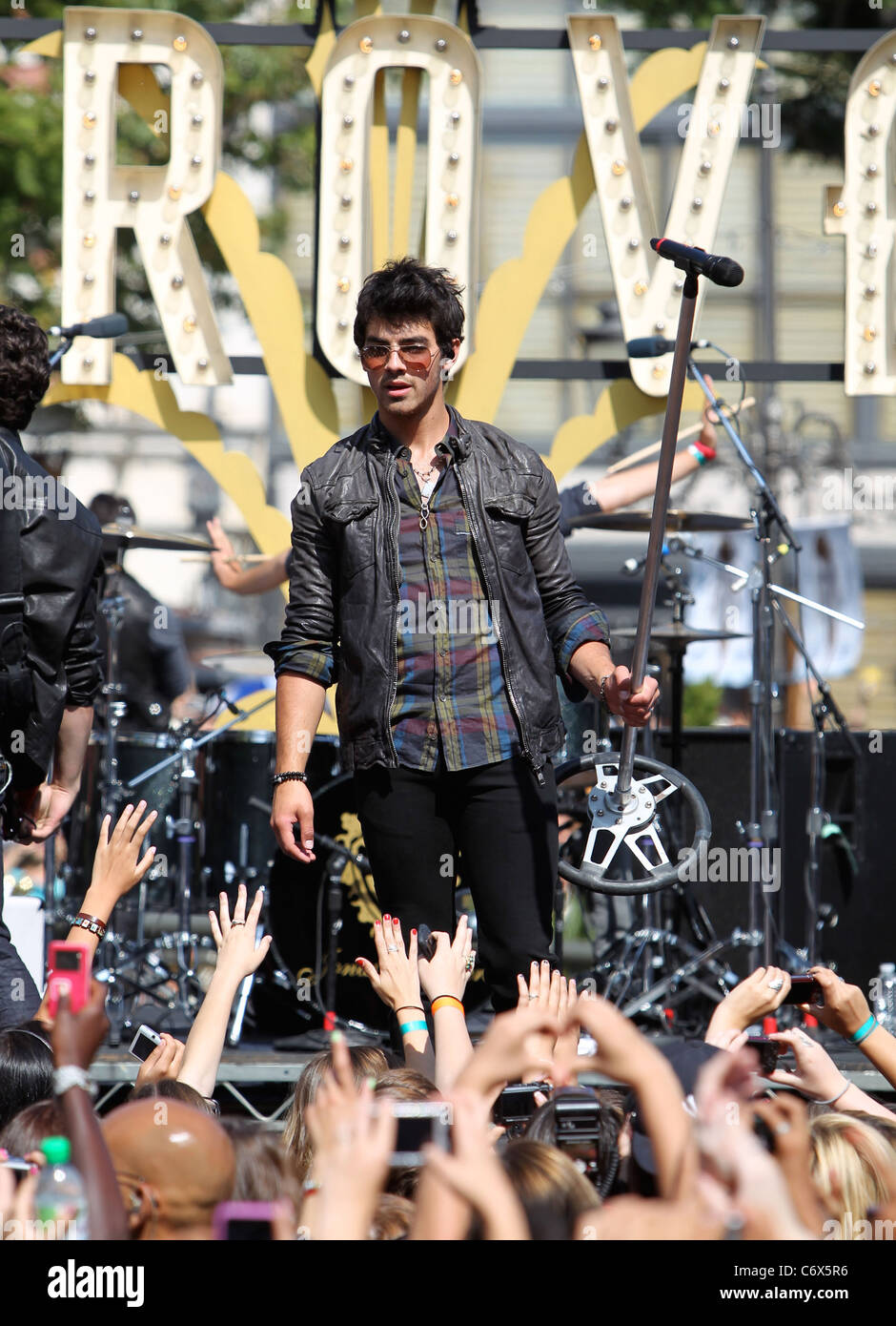 Nick Jonas Jonas Brothers performing live on stage at The Grove Los ...