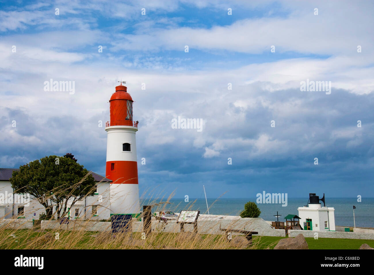 Souter lighthouse and lighthouse keepers cottage, Sunderland, Tyne and Wear, UK. Stock Photo