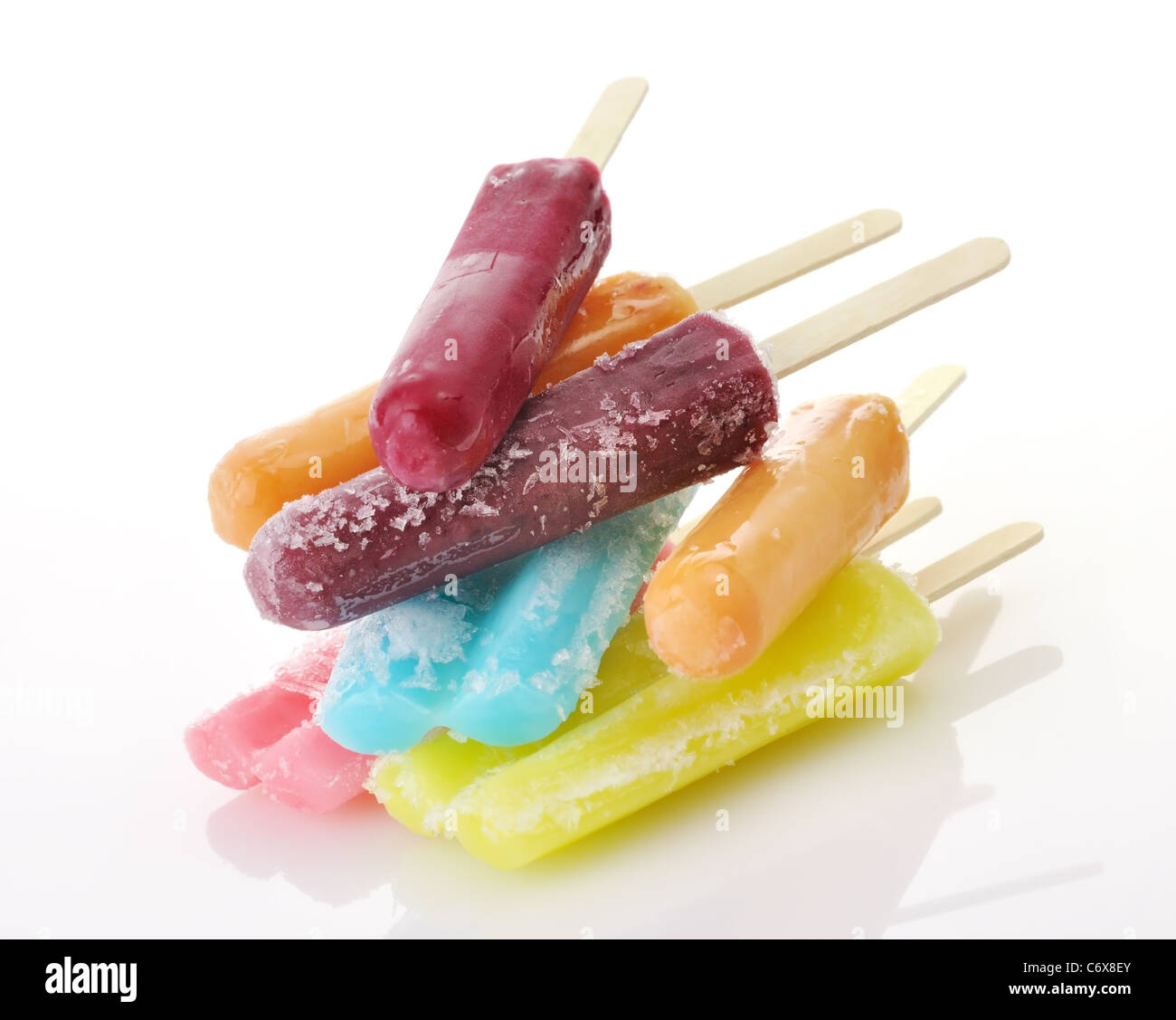 a stack of colorful ice cream pops Stock Photo