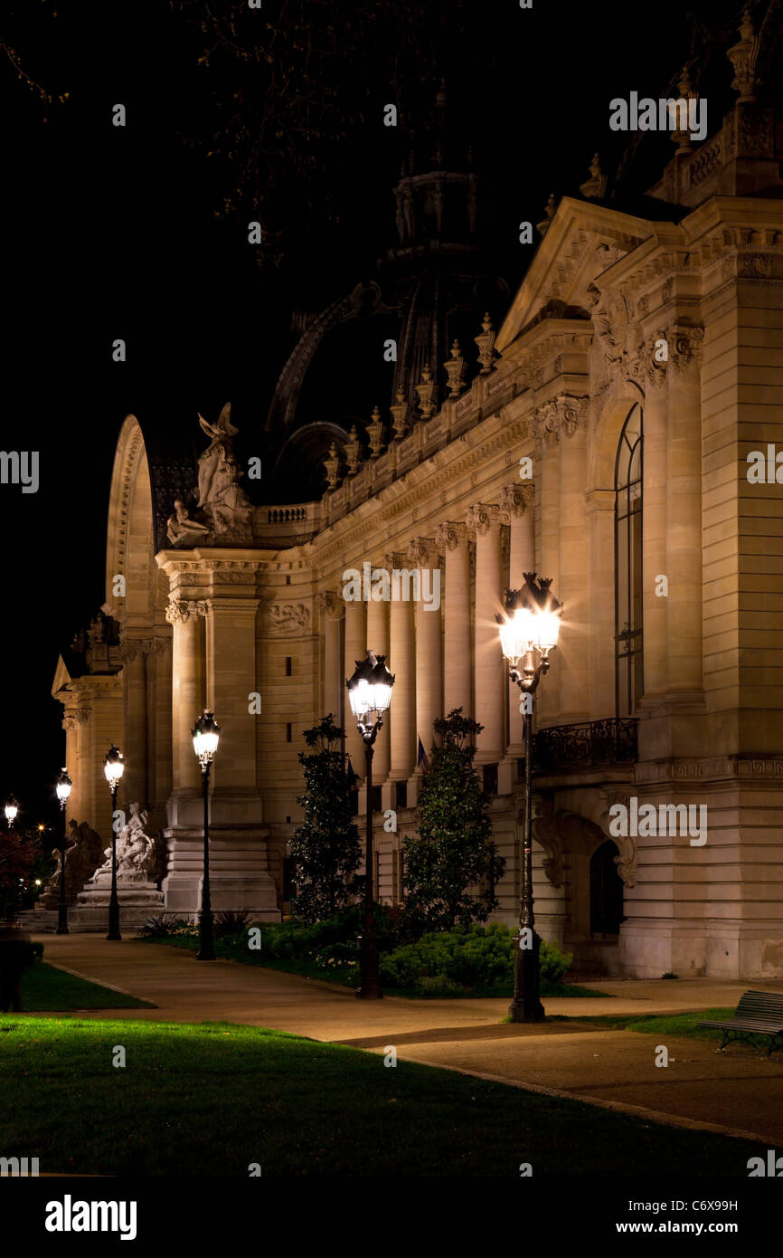 The Petit Palais in Paris at night. France. Stock Photo