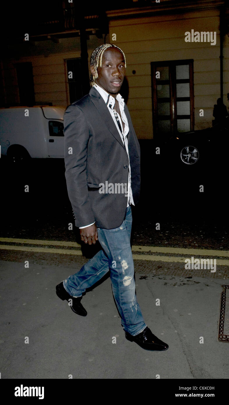 Arsenal and French international footballer Bacary Sagna leaves Whisky Mist bar London, England - 10.05.10 Stock Photo