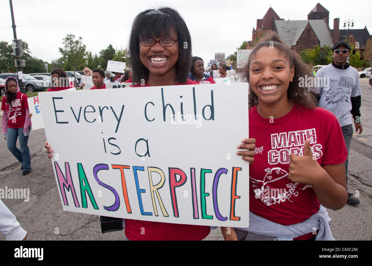 Detroit, Michigan High school students in the Wayne State University