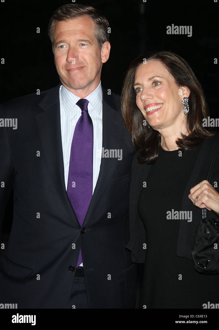 NBC Nightly News anchor, Brian Williams and Jane Williams at the Vanity Fair party before the 2010 Tribeca Film Festival at the Stock Photo