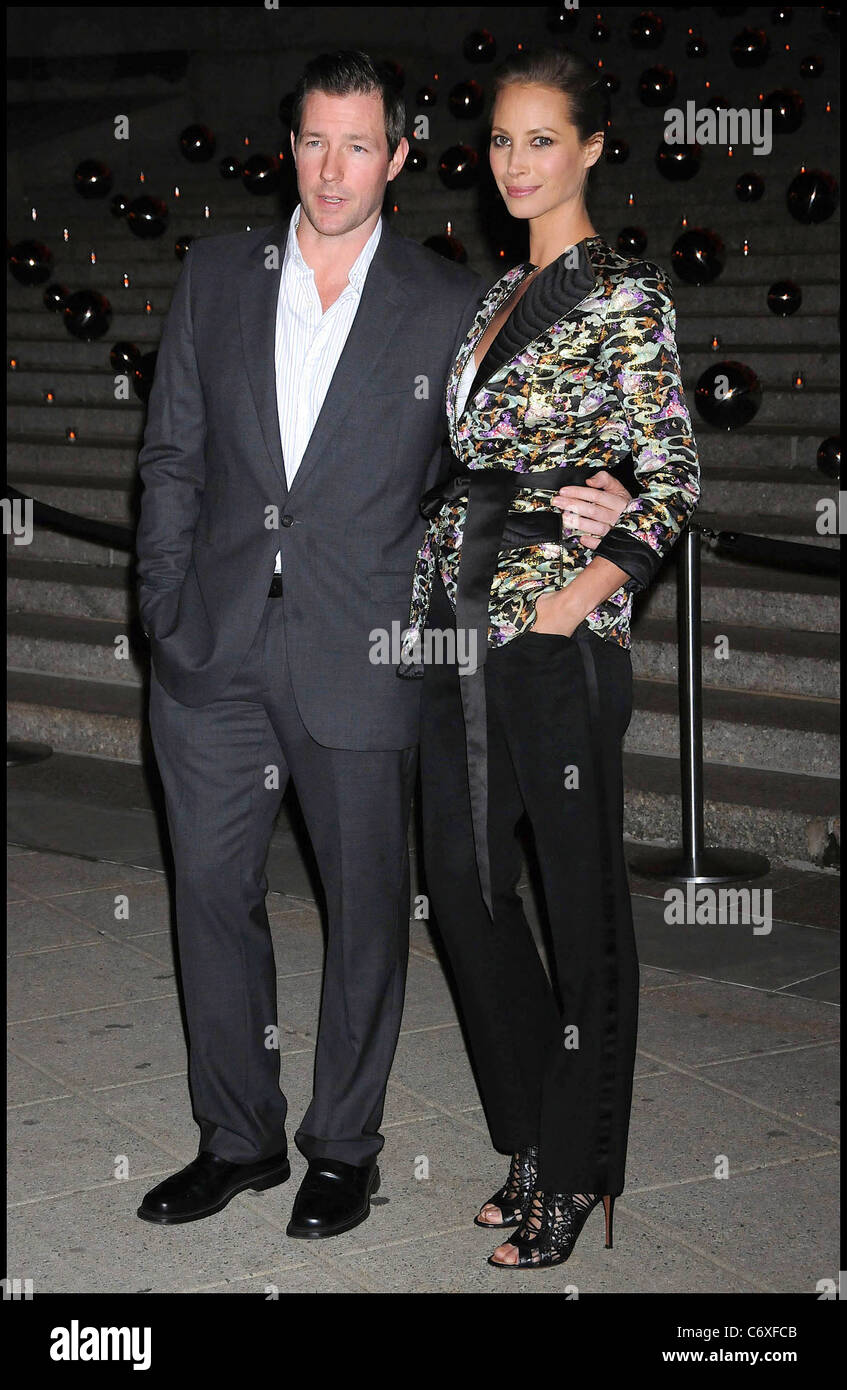 Ed Burns and Christy Turlington at the Vanity Fair party before the