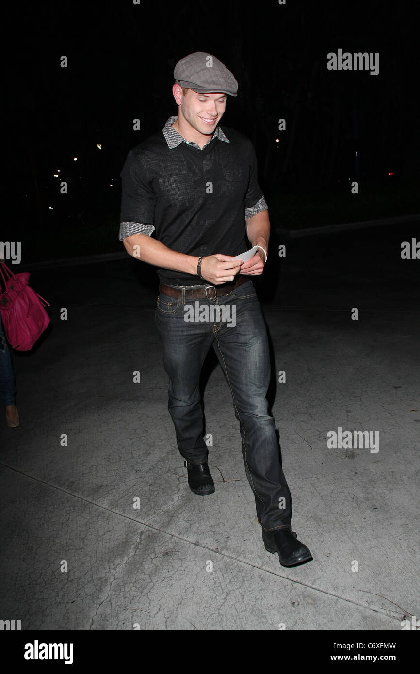 Kellan Lutz at the Staples Center to watch a basketball game between the LA Lakers and Oklahoma City Thunder Los Angeles, Stock Photo