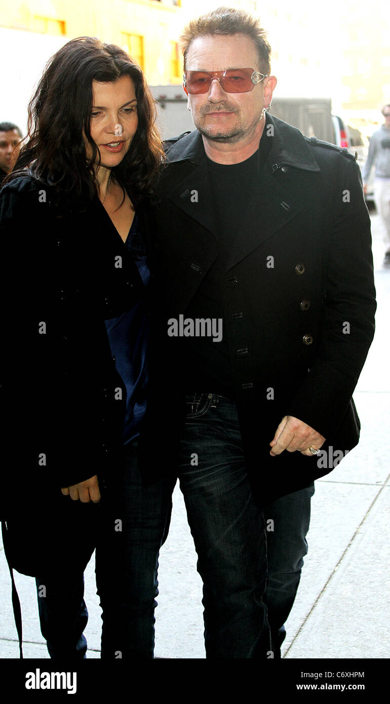 Ali Hewson and Bono of U2, arrive at The Roundabout Theater for The Memorial of Natasha Richardson New York City, USA - Stock Photo