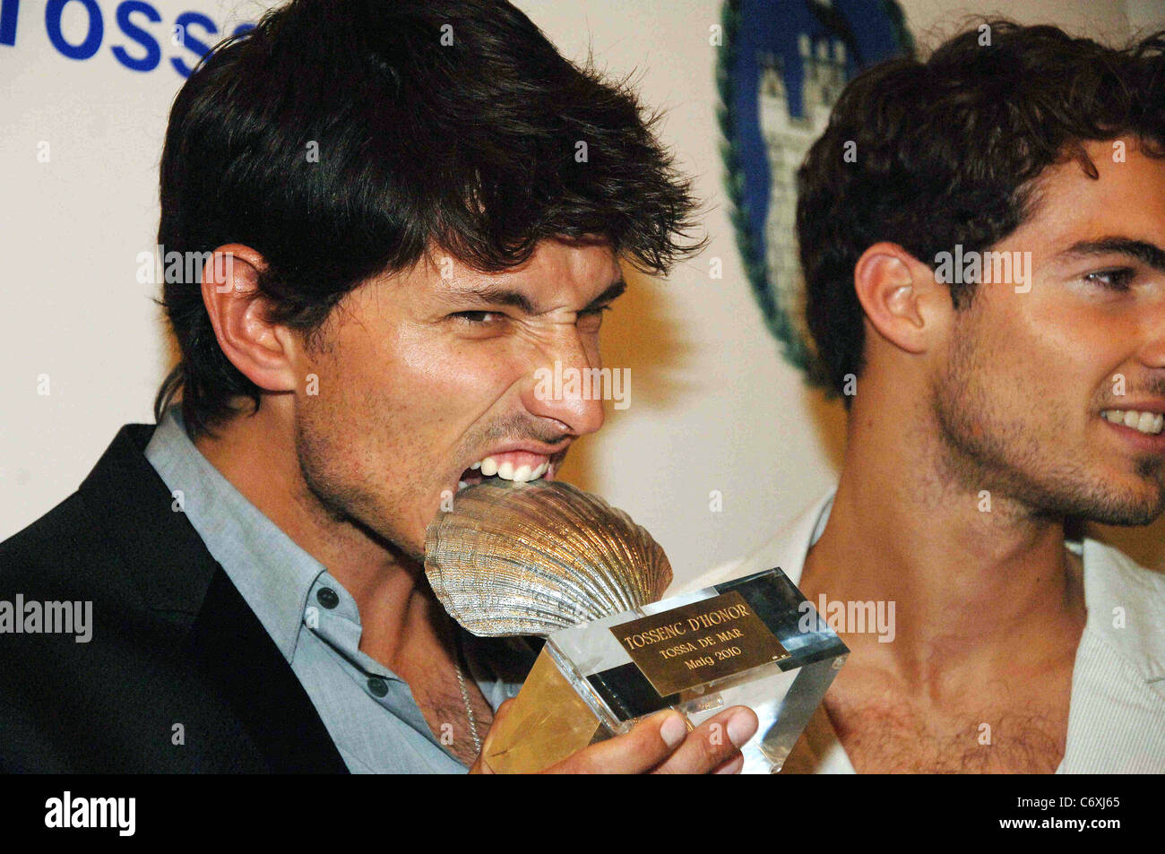 Spanish model Andres Velencoso is honoured in his home town of Tossa de