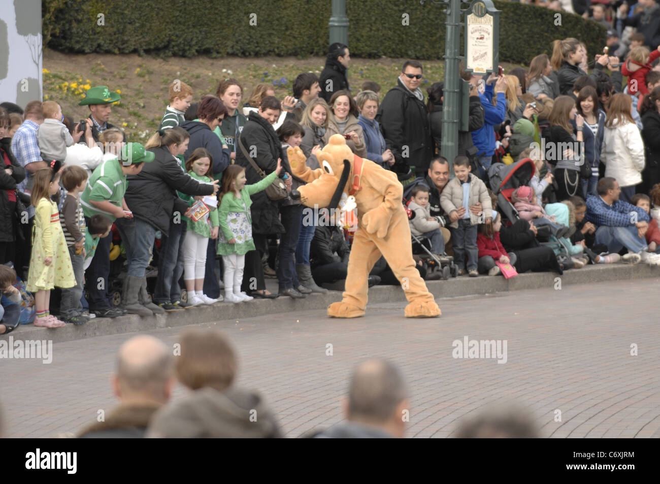 The Saint Patricks day parade through Disneyland near Paris, France.      ...EDITORIAL USE ONLY... Stock Photo