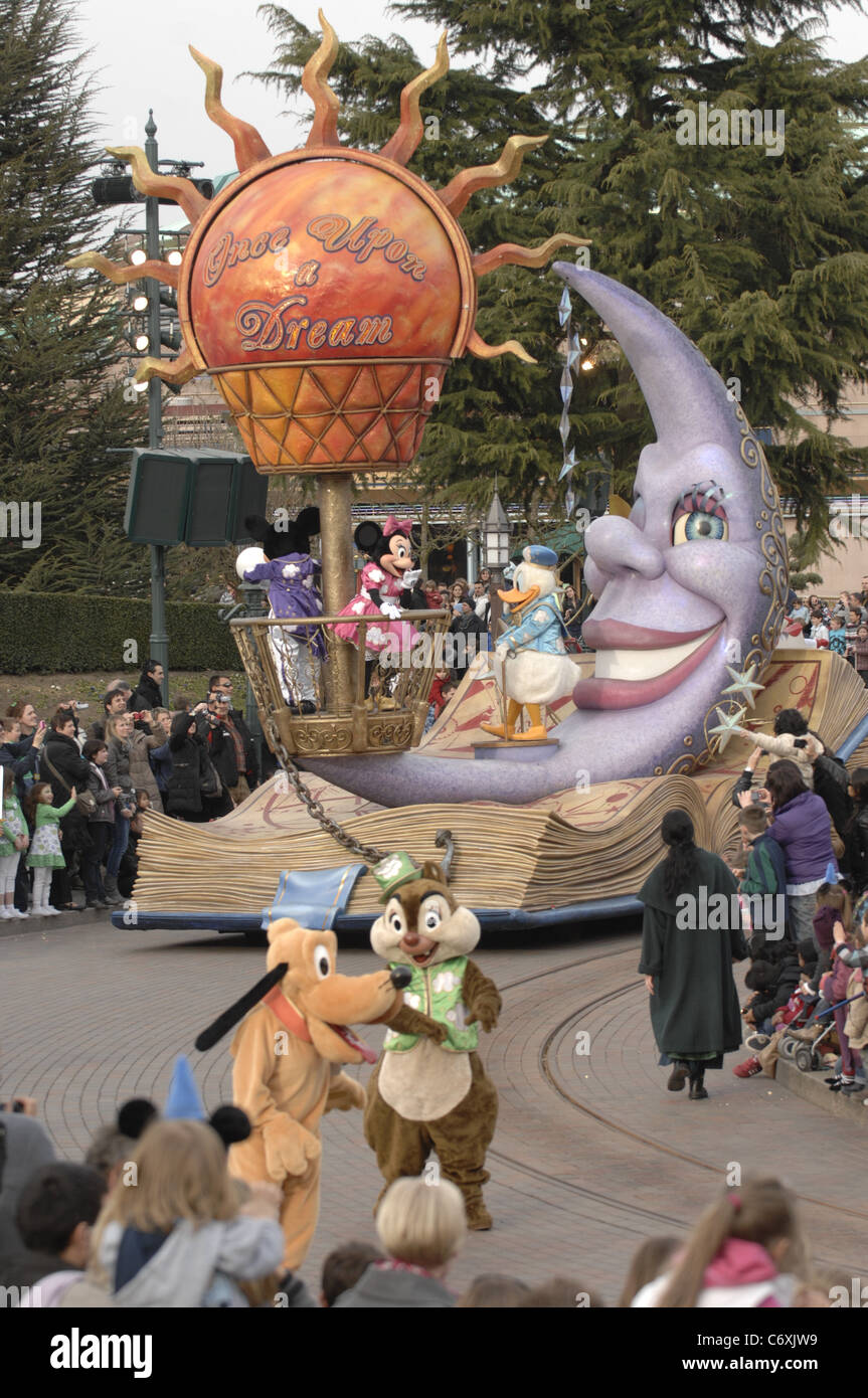 The Saint Patricks day parade through Disneyland near Paris, France.      ...EDITORIAL USE ONLY... Stock Photo