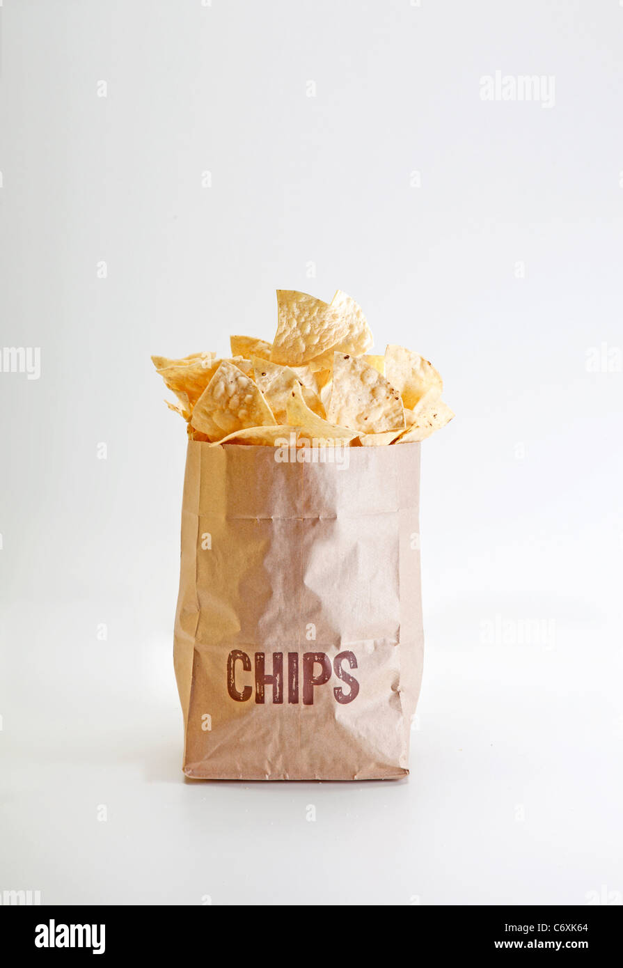 bag of Chipotle brand restaurant chips Stock Photo