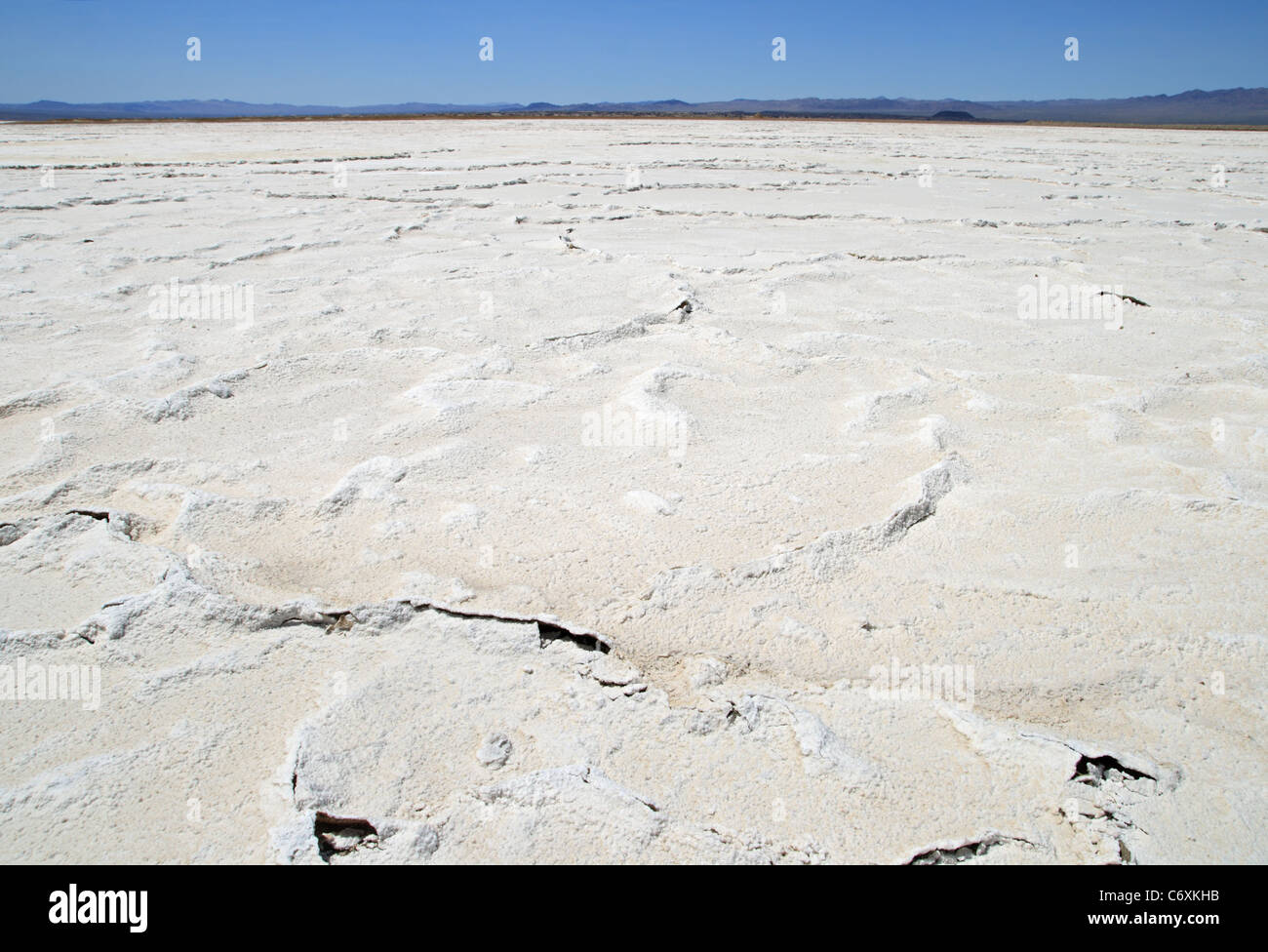 Bristol dry lake salt pan in the Mojave Desert of California Stock Photo