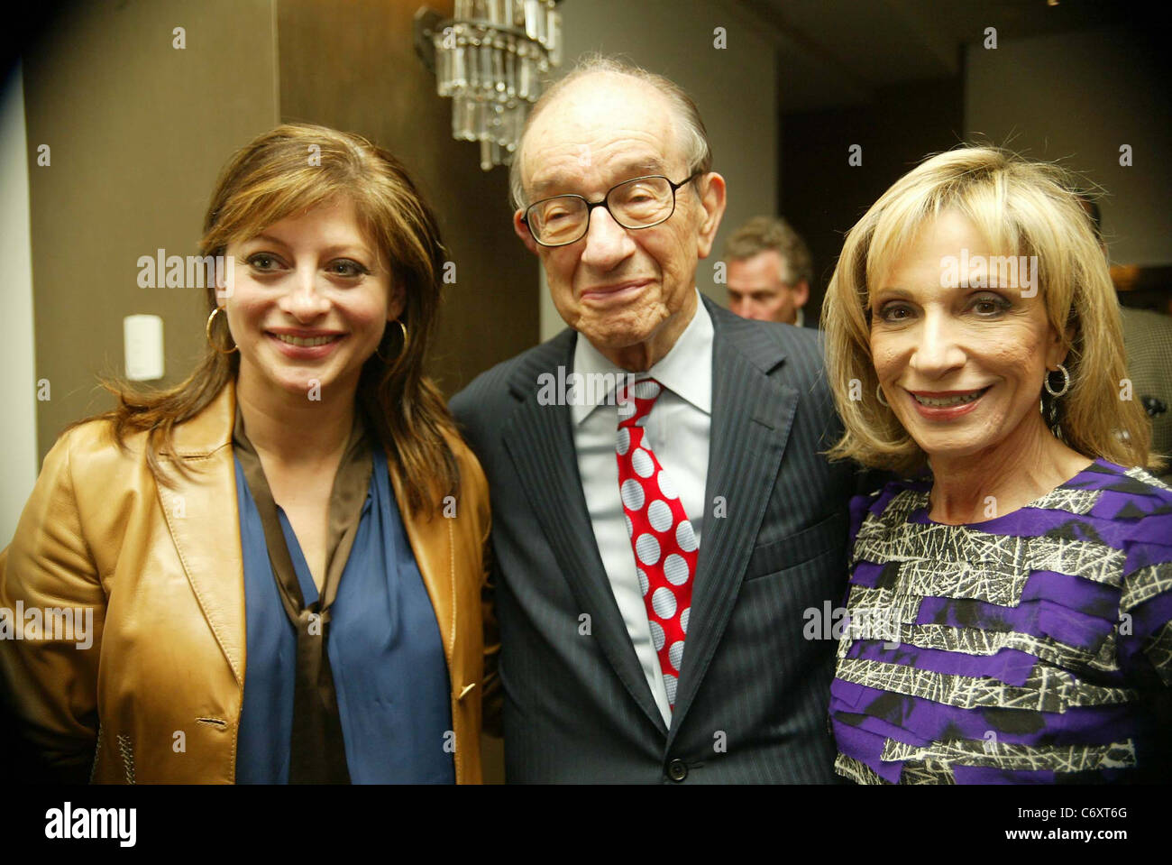 Mario Bartiromo, Andrea Mitchell and Alan Greenspan Maria Bartiromo launches her book 'The 10 Laws of Enduring Success' at the Stock Photo