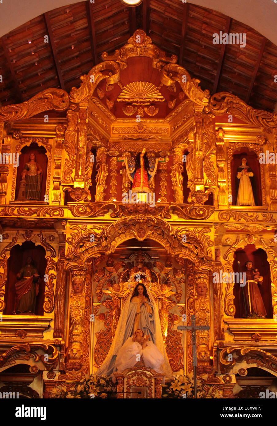 Altar of the Santa Librada Church, Las Tablas, Los Santos, Panama Stock Photo