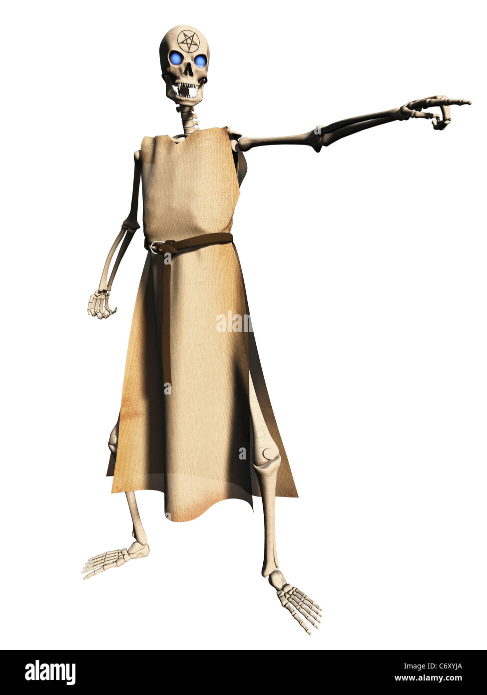 Halloween Skeleton with Glowing Blue Eyes Stock Photo Alamy