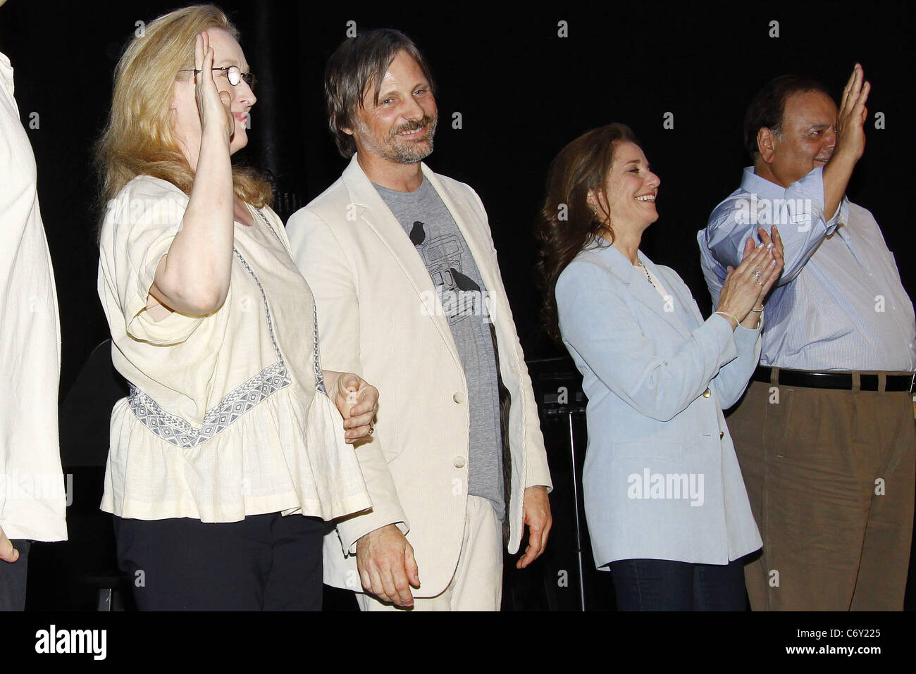Meryl Streep, Viggo Mortensen, Debra Winger and Paul Sorvino at the photo call for "Speak Truth To Power: Voices Beyond The Stock Photo