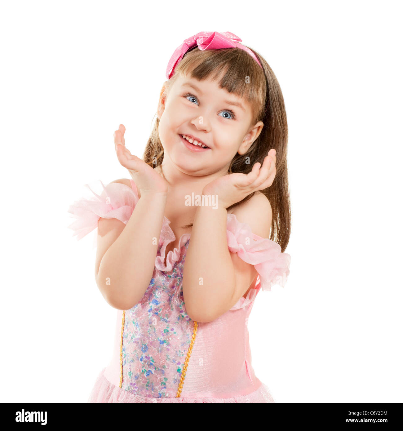 cute little girl isolated on white background Stock Photo - Alamy