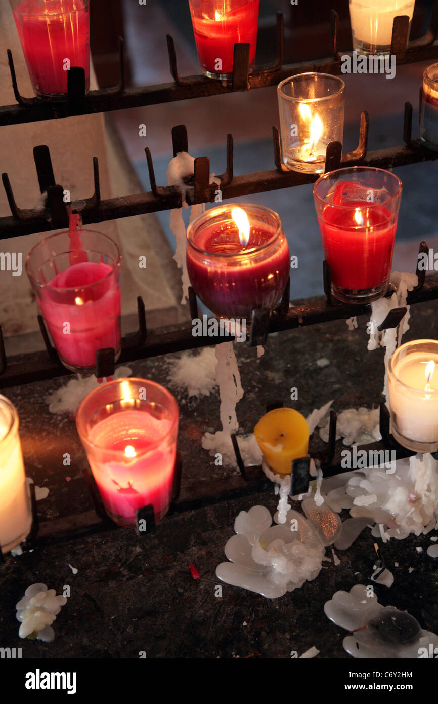Oratory devotional candles in a church Stock Photo Alamy