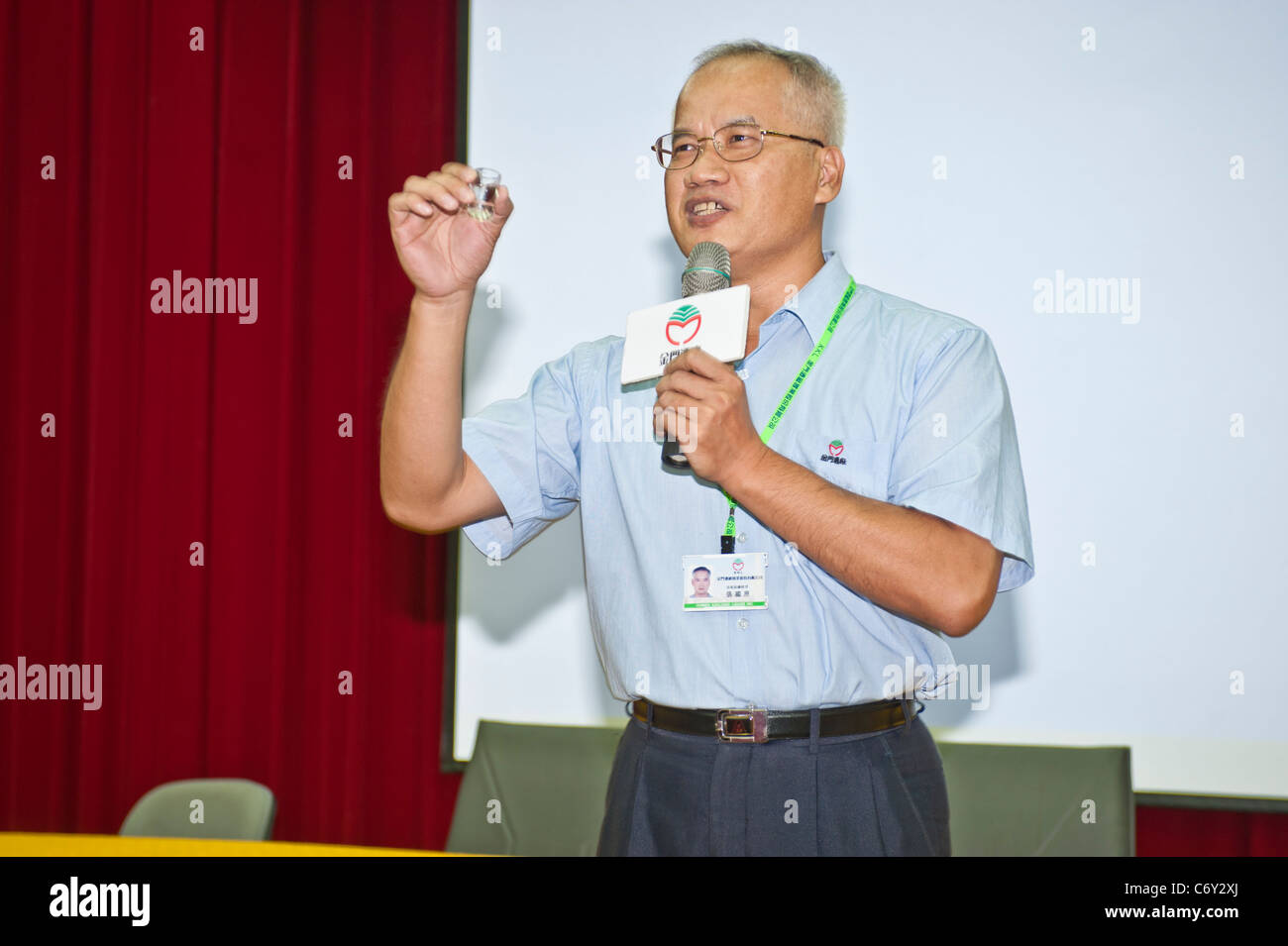 Mr. Guoyuan Jang, Vice President of Technology, Kinmen Kaoliang Liquor Distillery, Kinmen, Taiwan Stock Photo
