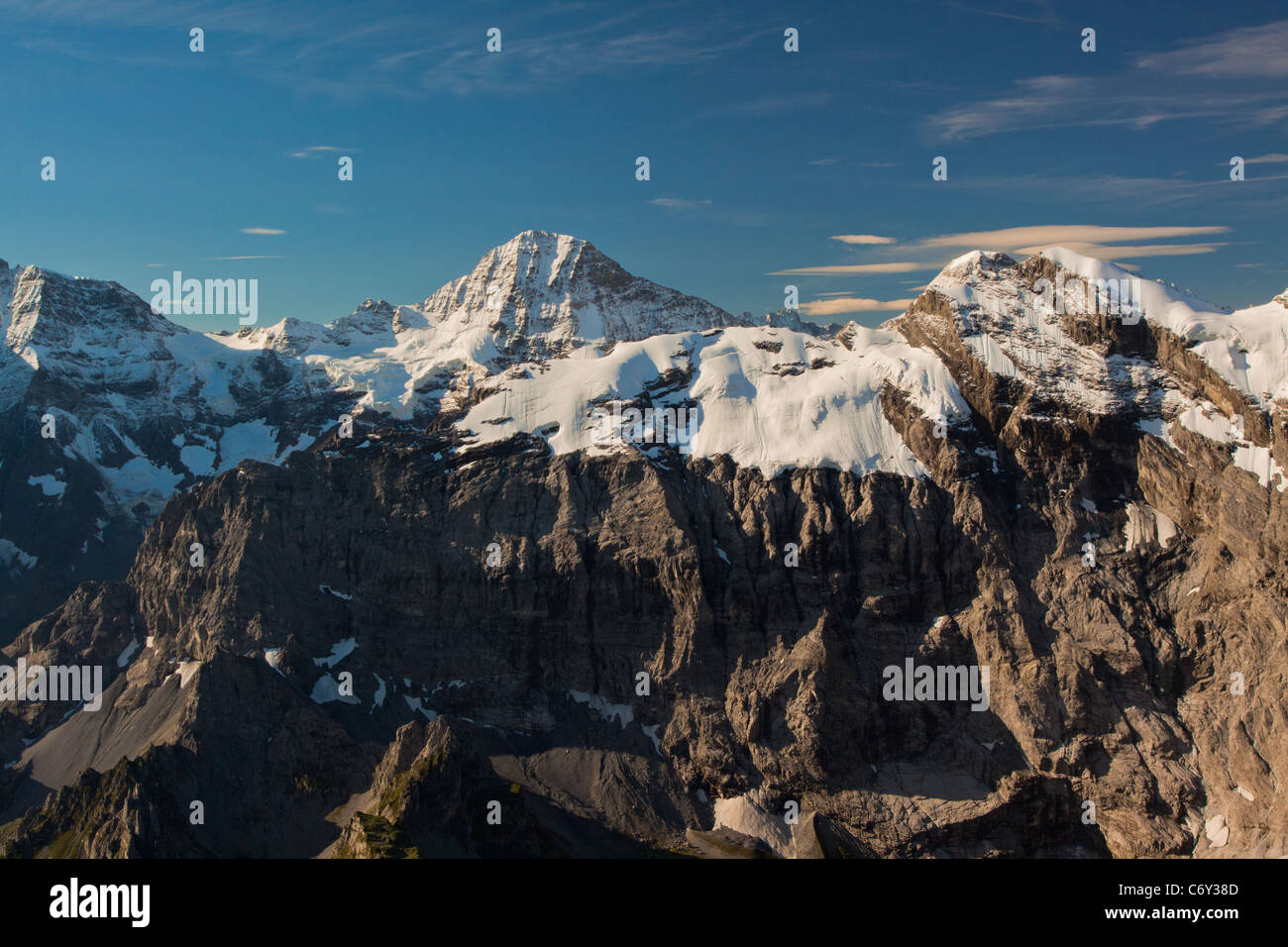 View from the Schilthorn mountain in Switzerland Stock Photo