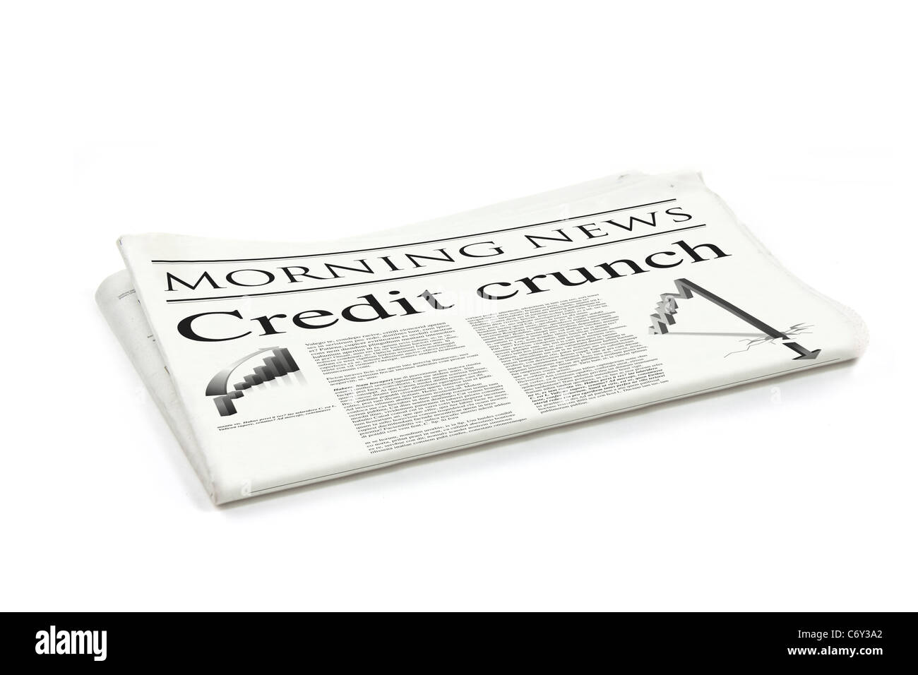 credit crunch headline on a generic design newspaper Stock Photo