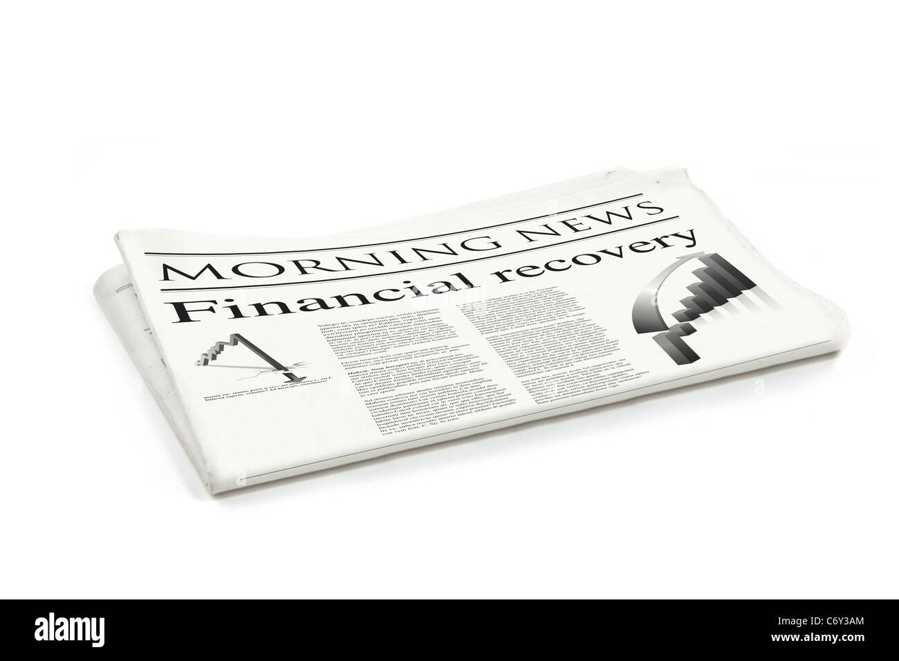 financial recovery newspaper generic mock up design Stock Photo