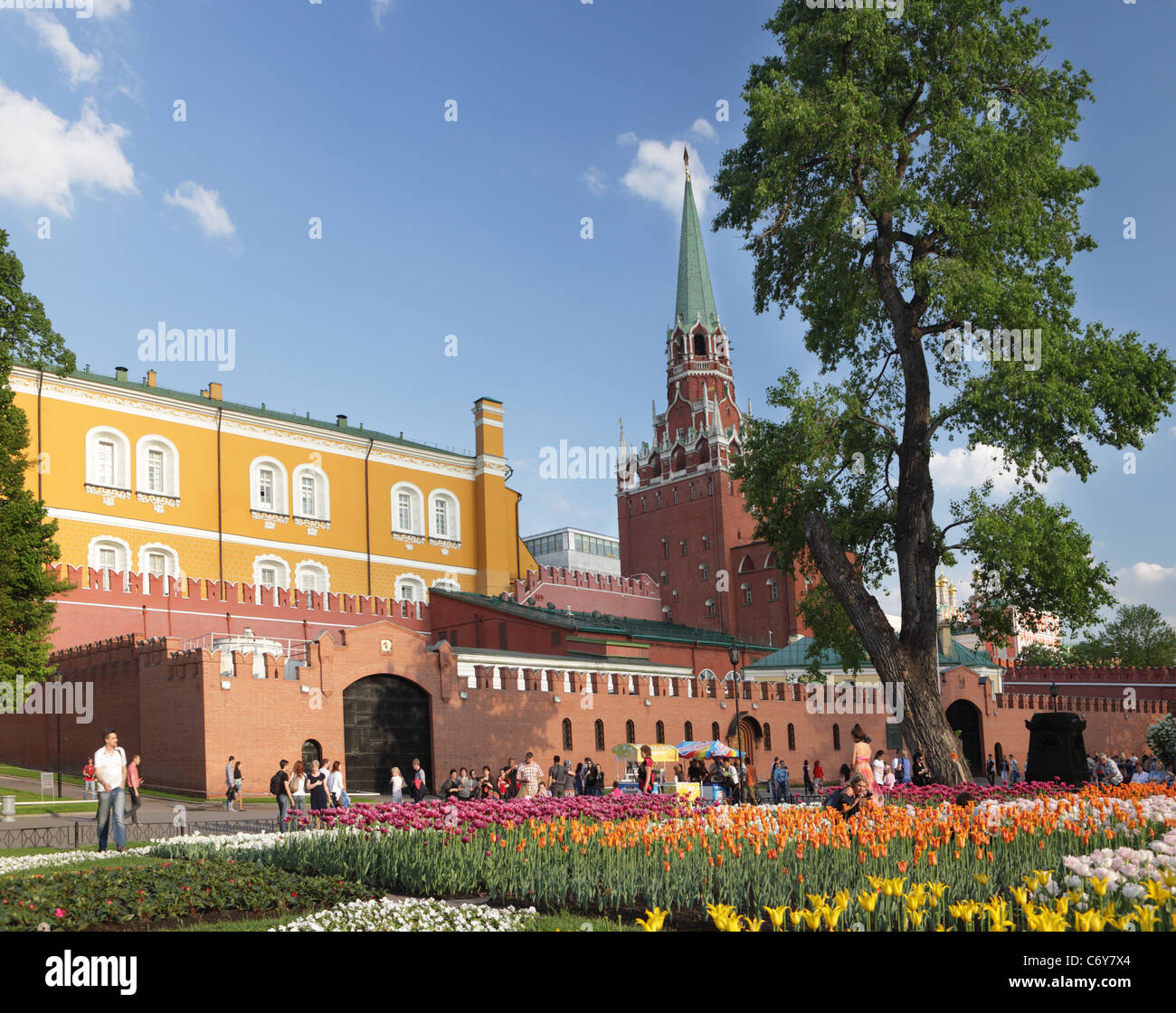 View to Moscow Kremlin from Alexander Garden Stock Photo