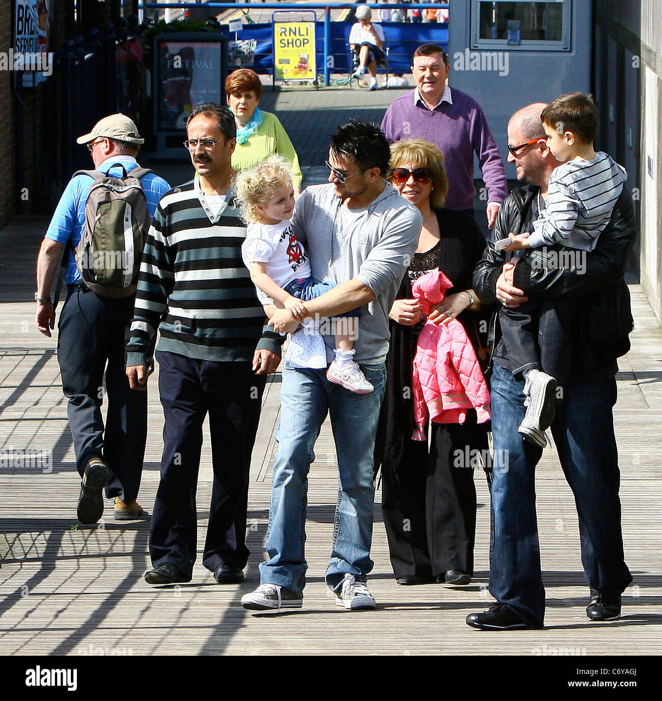 Peter Andre with his daughter Princess Tiaamii, brother Chris Andre and ...