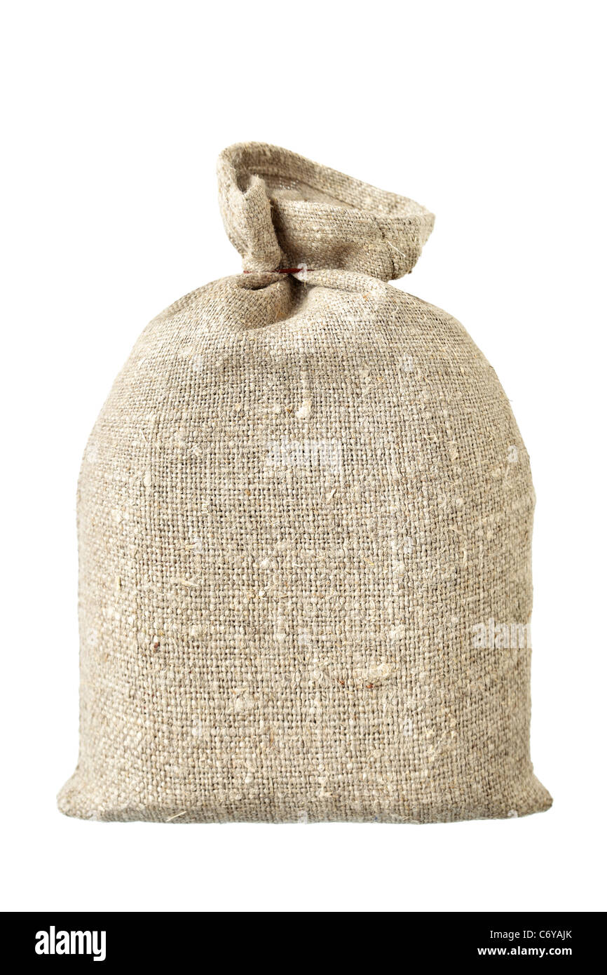 Small sack isolated over the white background Stock Photo