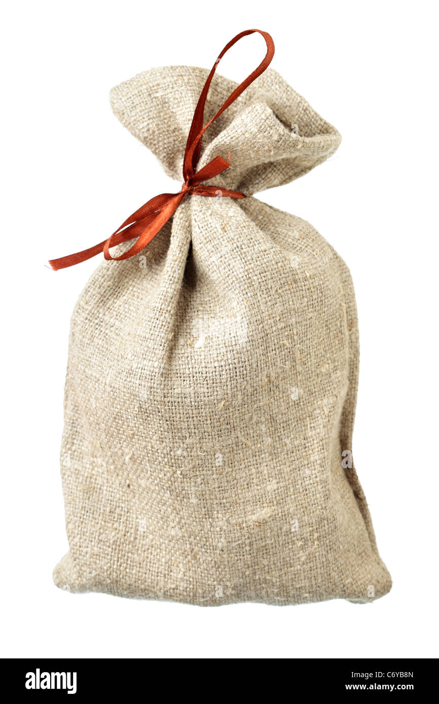 Small sack isolated over the white background Stock Photo