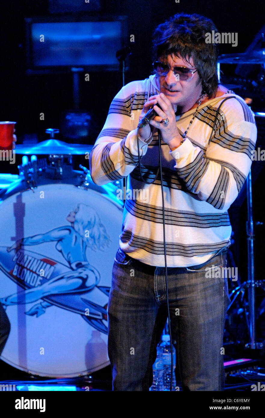 Mark Holmes Platinum Blonde performing live at The MOD Club Theatre during the annual Canadian Music Week Festival. Toronto, Stock Photo