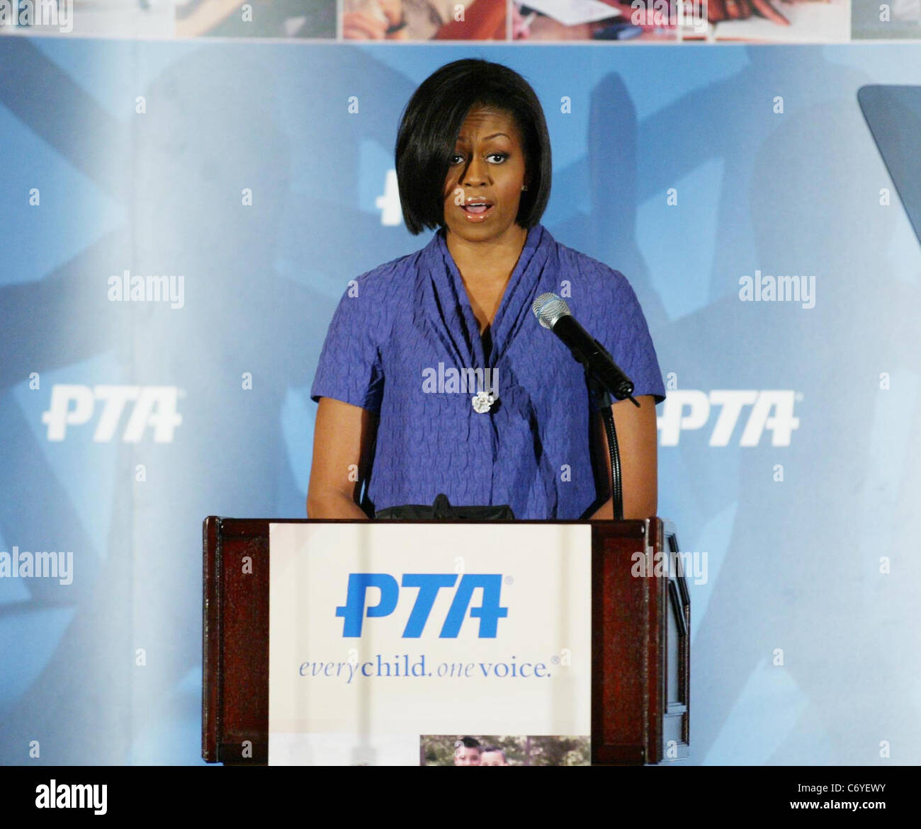 First lady Michelle Obama First lady Michelle Obama addressed the National Legislative Conference of the Parent Teacher Stock Photo