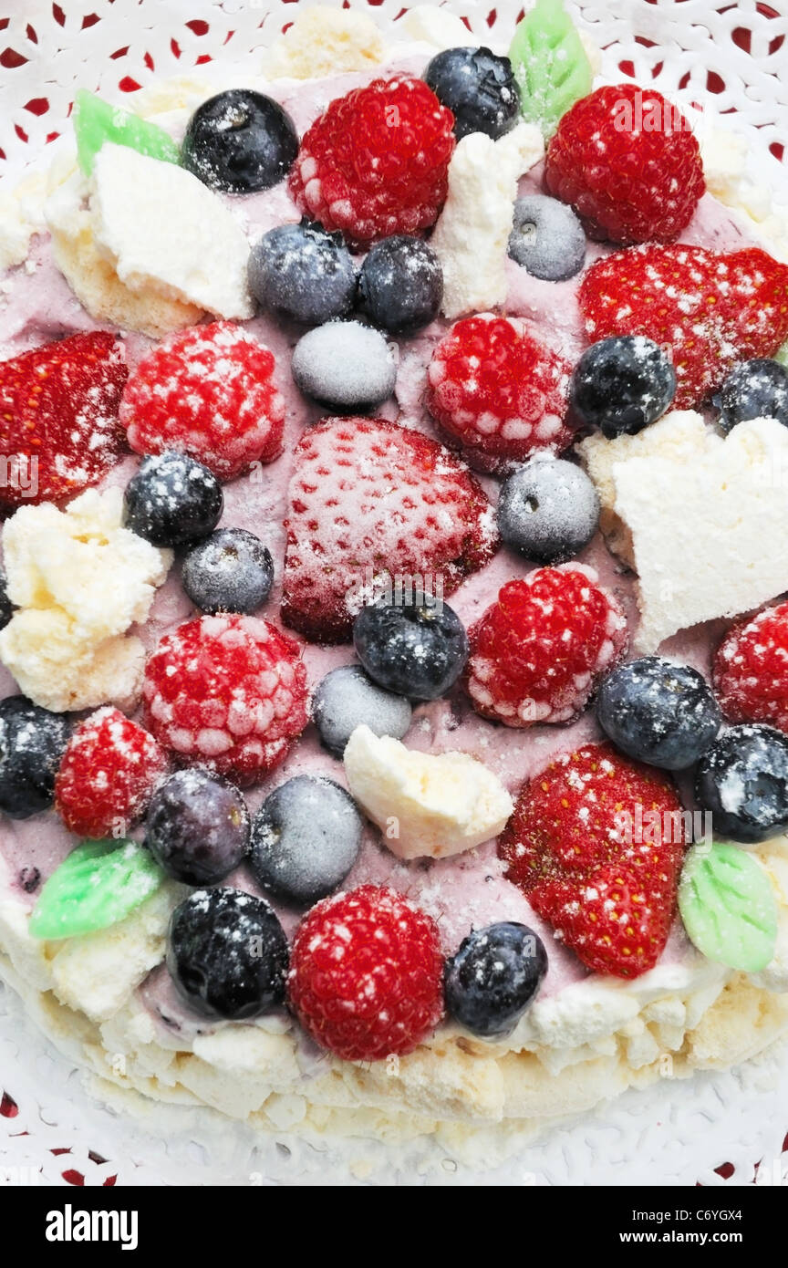 Close up of fruit on cake Stock Photo