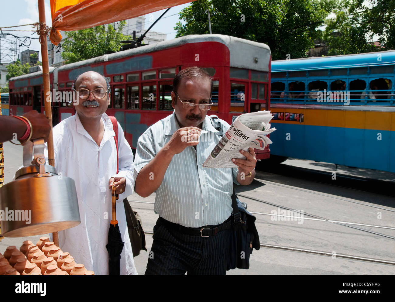 Men at a tea stall Stock Photo Alamy