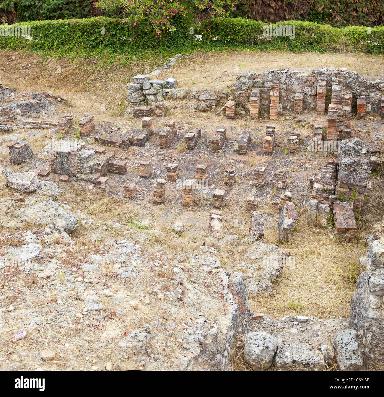 Hypocaust of the Baths of the Wall (Thermae) in Conimbriga, the best