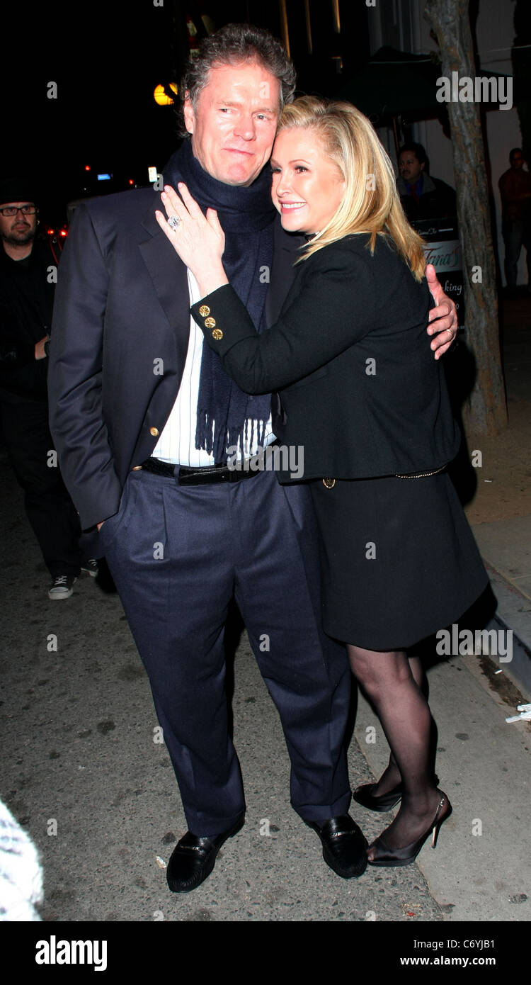 Rick Hilton and Kathy Hilton leaving Dan Tanas restaurant after celebrating her mother Kathy's birthday Los Angeles, California Stock Photo