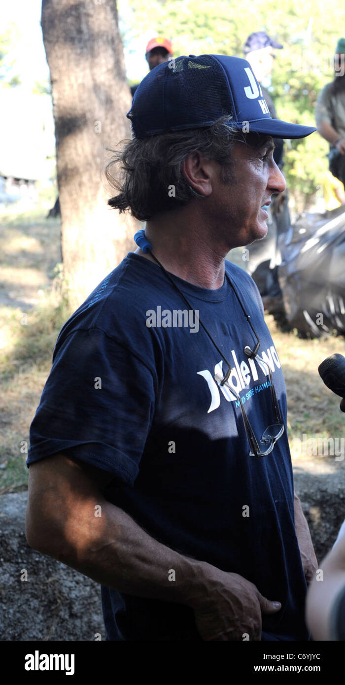 Sean Penn visits the island of Haiti after the Earthquake disaster