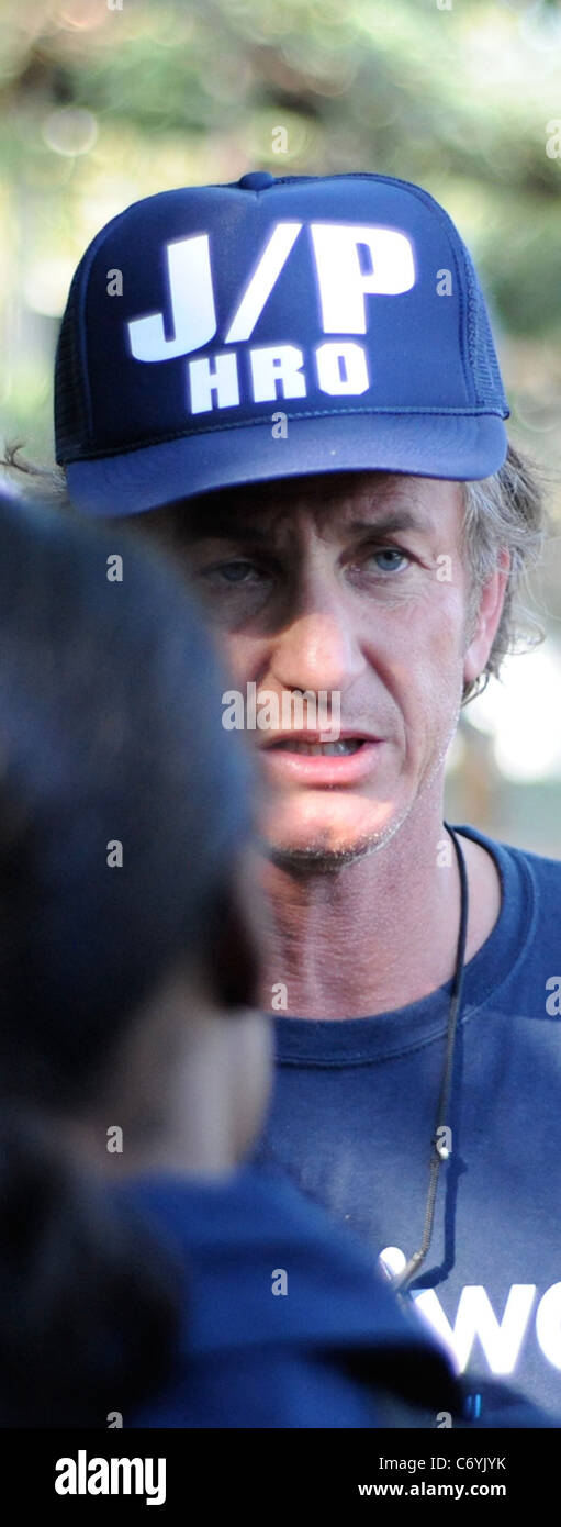 Sean Penn visits the island of Haiti after the Earthquake disaster