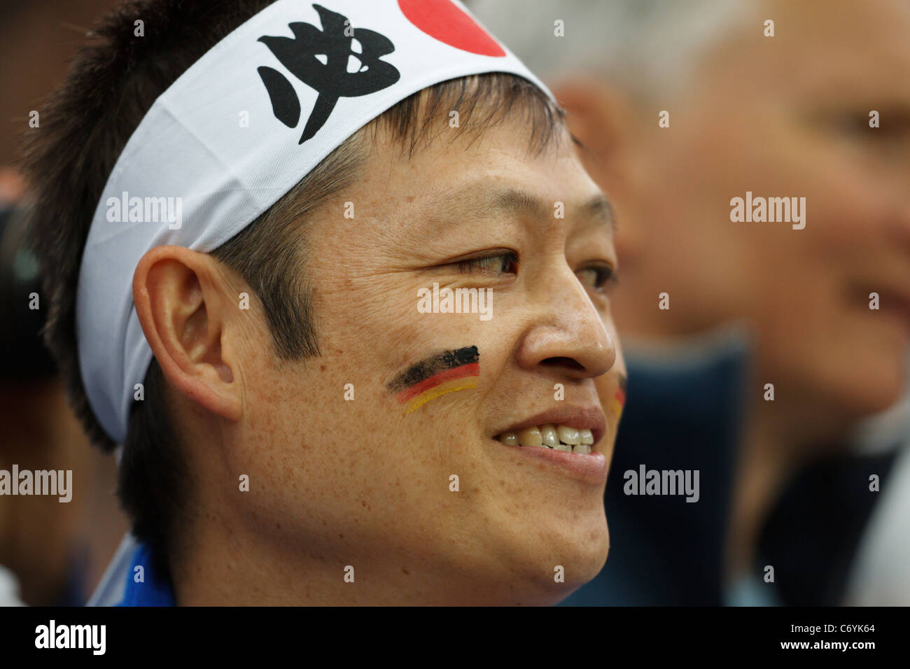 A Japan supporter in the stands at the FIFA Women's World Cup final between the United States and Japan July 17, 2011. Stock Photo