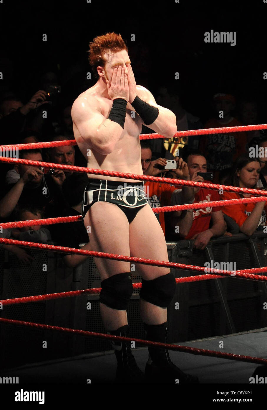 WWE Champion John Cena faced former WWE Champion Sheamus for the title belt at The O2 arena and after long battle Cena won when Stock Photo