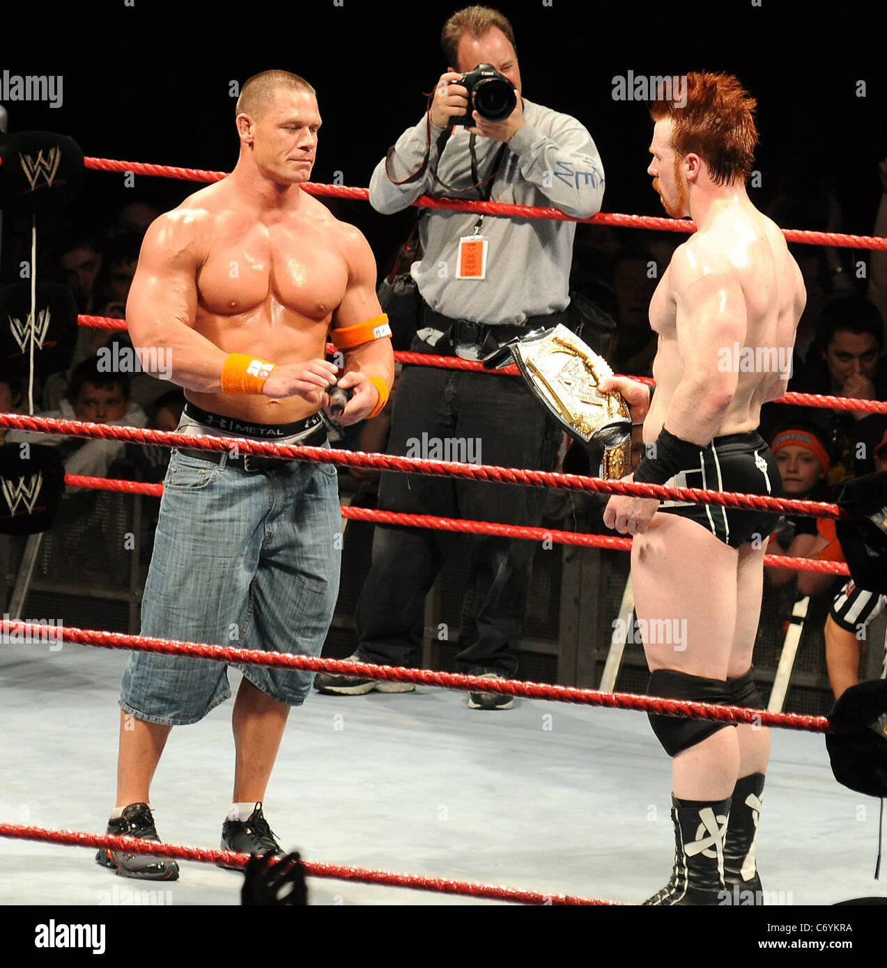 WWE Champion John Cena faced former WWE Champion Sheamus for the title belt  at The O2 arena and after long battle Cena won when Stock Photo - Alamy