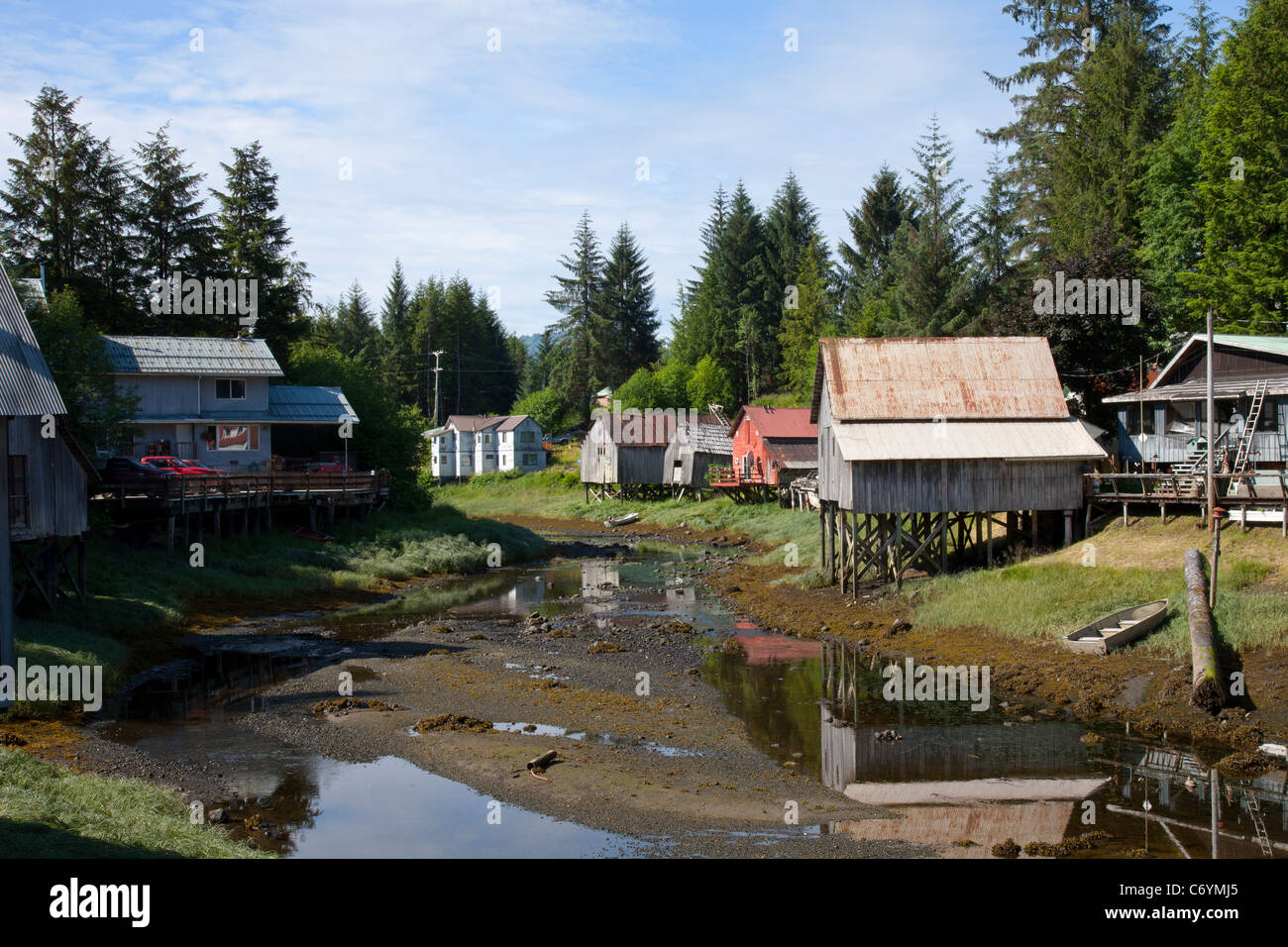Scene of Homes in Hammer Slough, Petersburg, Alaska Stock Photo Alamy
