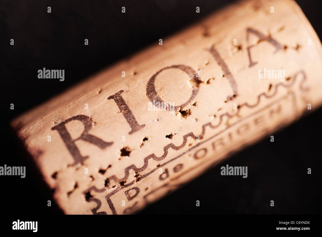 Rioja wine cork closeup Stock Photo