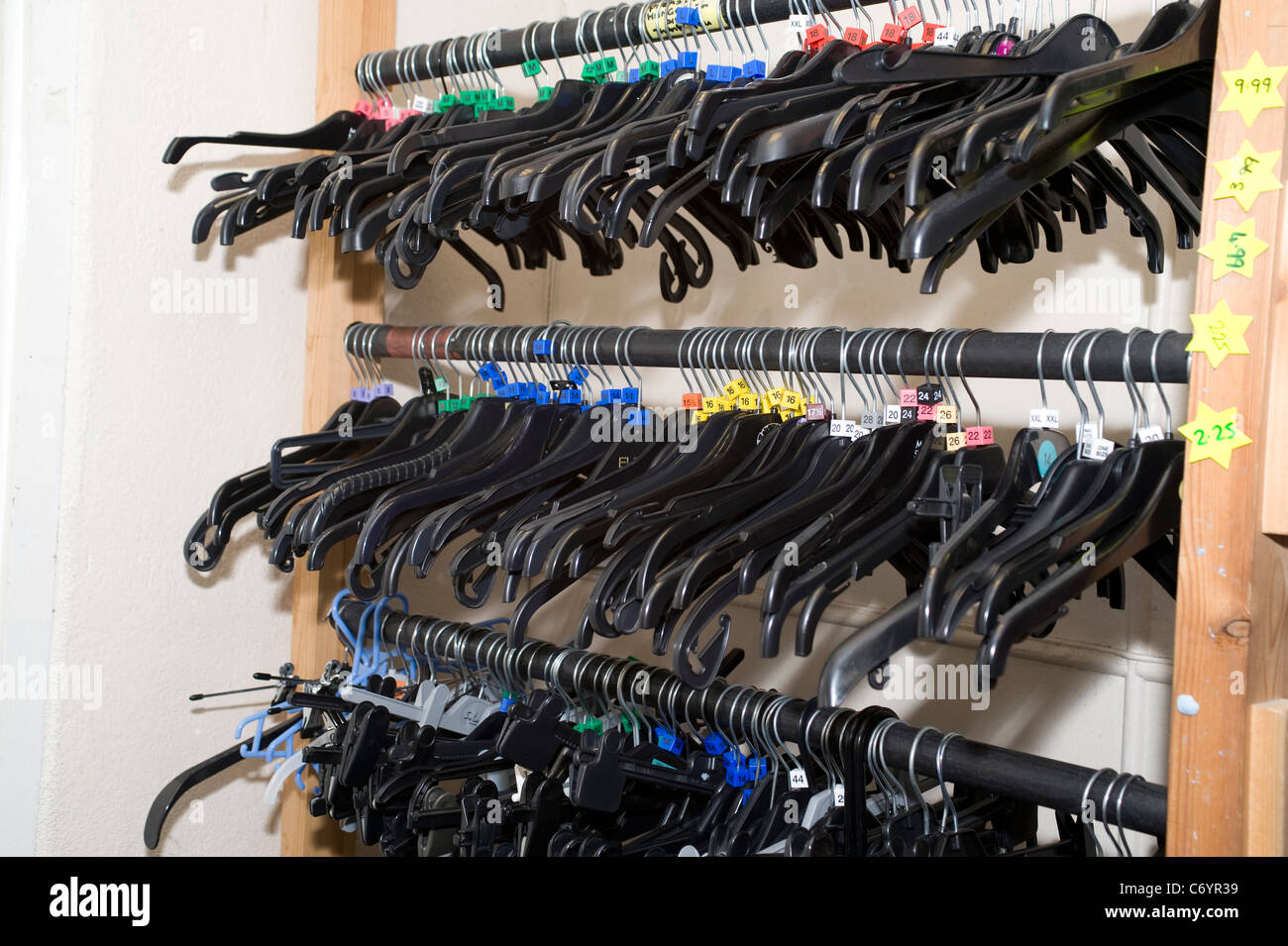 Empty Hangers In The Back Room At St Luke S Hospice Charity