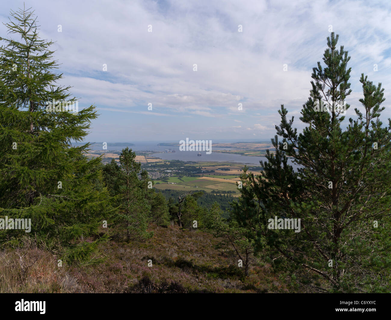 dh  FYRISH HILL ROSS CROMARTY View of Cromarty firth and Invergordon Stock Photo